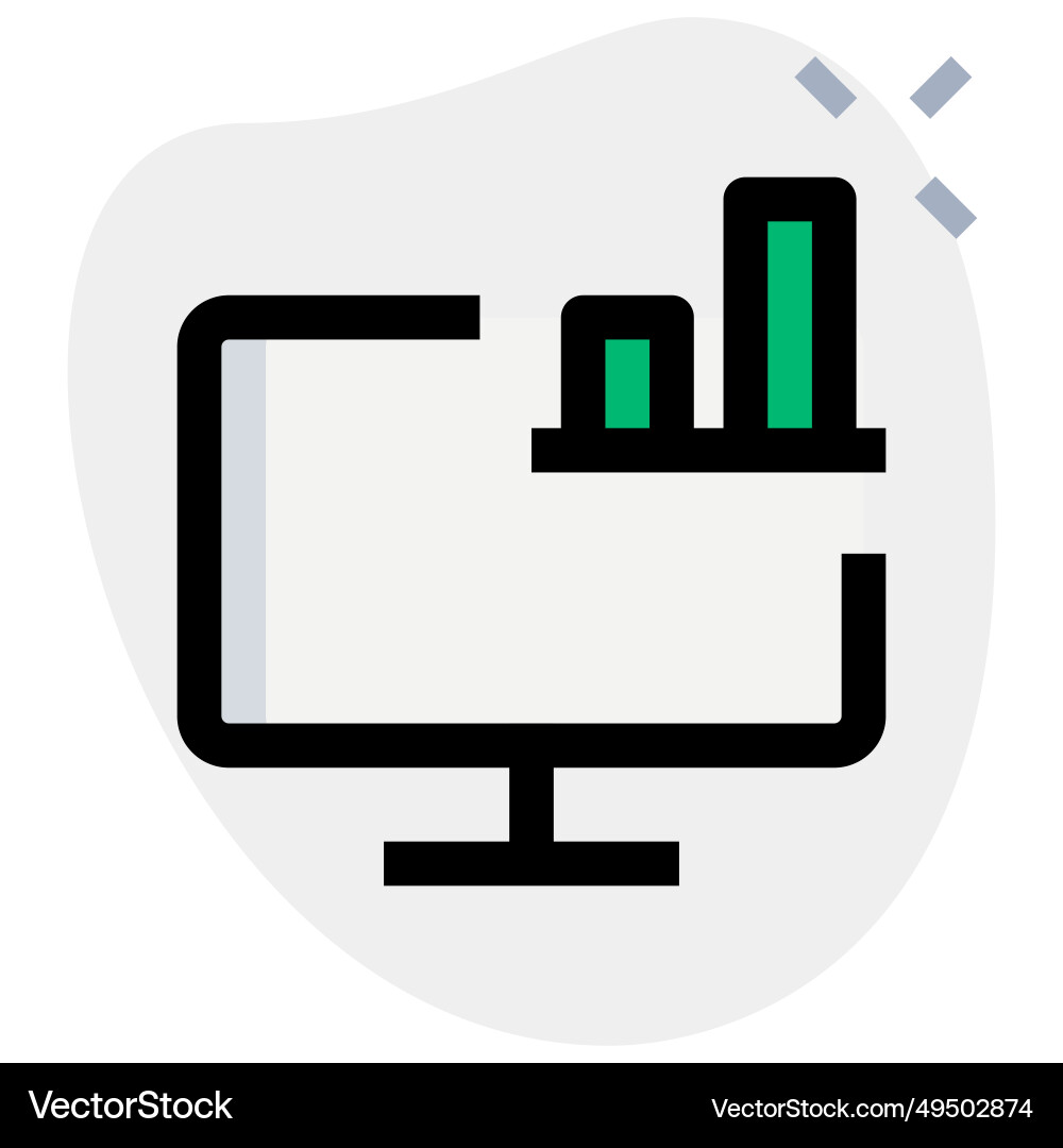 Data visualization on screen with a bar chart Vector Image