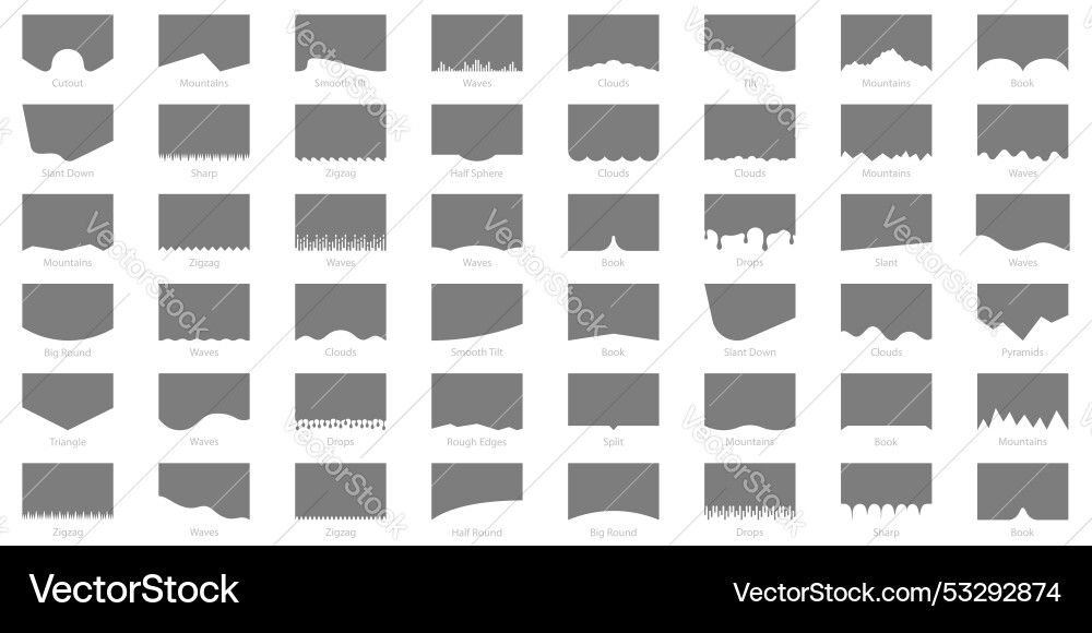 Divider shapes for web pages set abstract Divider shapes for web pages set abstract vector image