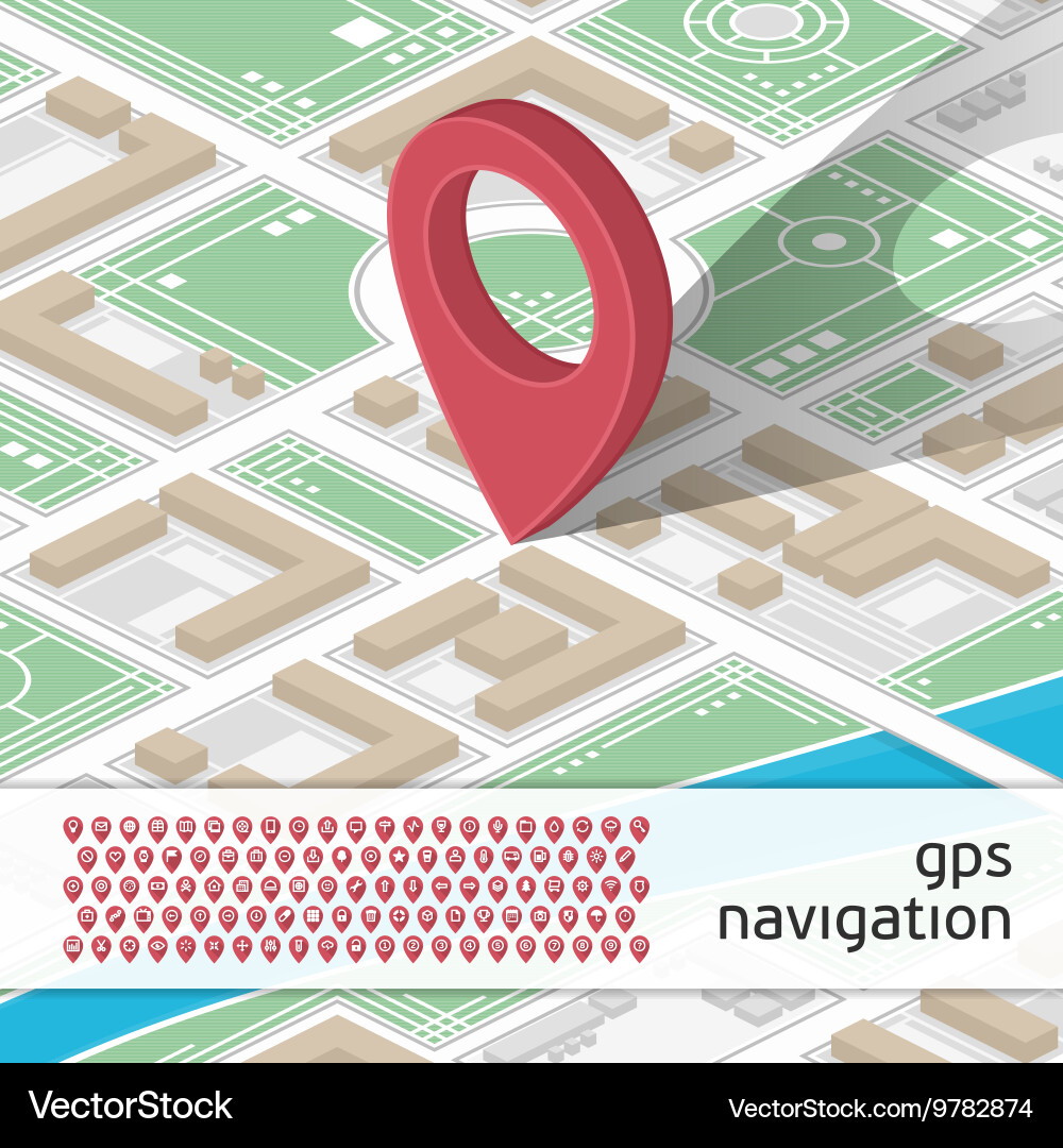 Gps with icons vector image