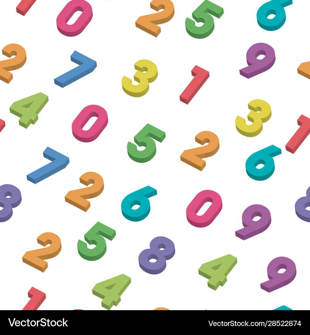 Mosaic colorful 3d digits background Mosaic colorful 3d digits background vector image