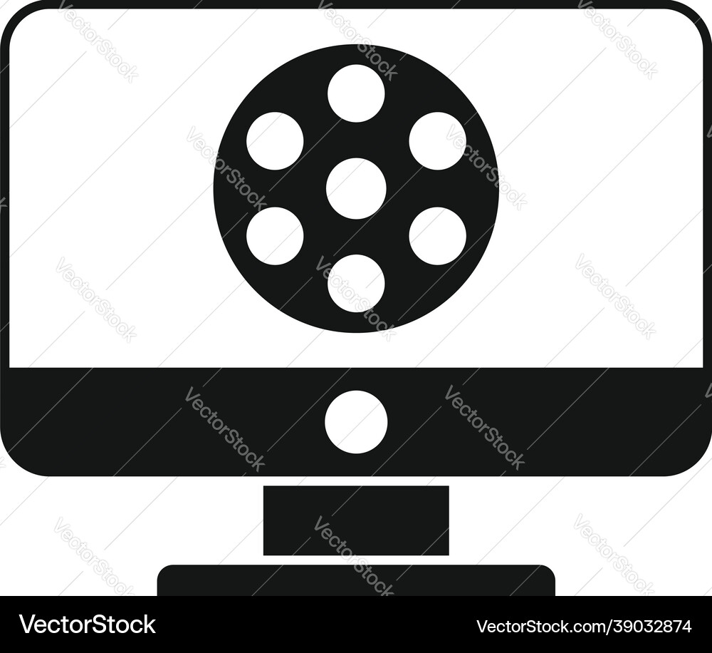 Pc video edit icon simple mobile editor Vector Image