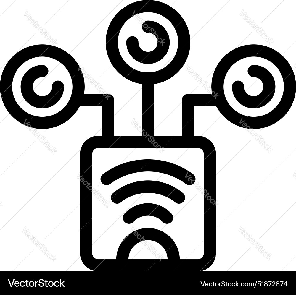 Router providing wireless connection to multiple Router providing wireless connection to multiple vector image