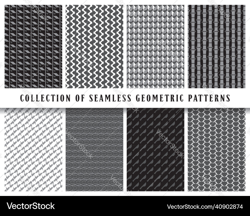 Seamless geometric pattern background set Vector Image