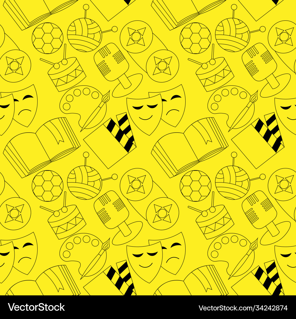 Seamless pattern with hobbies Seamless pattern with hobbies vector image