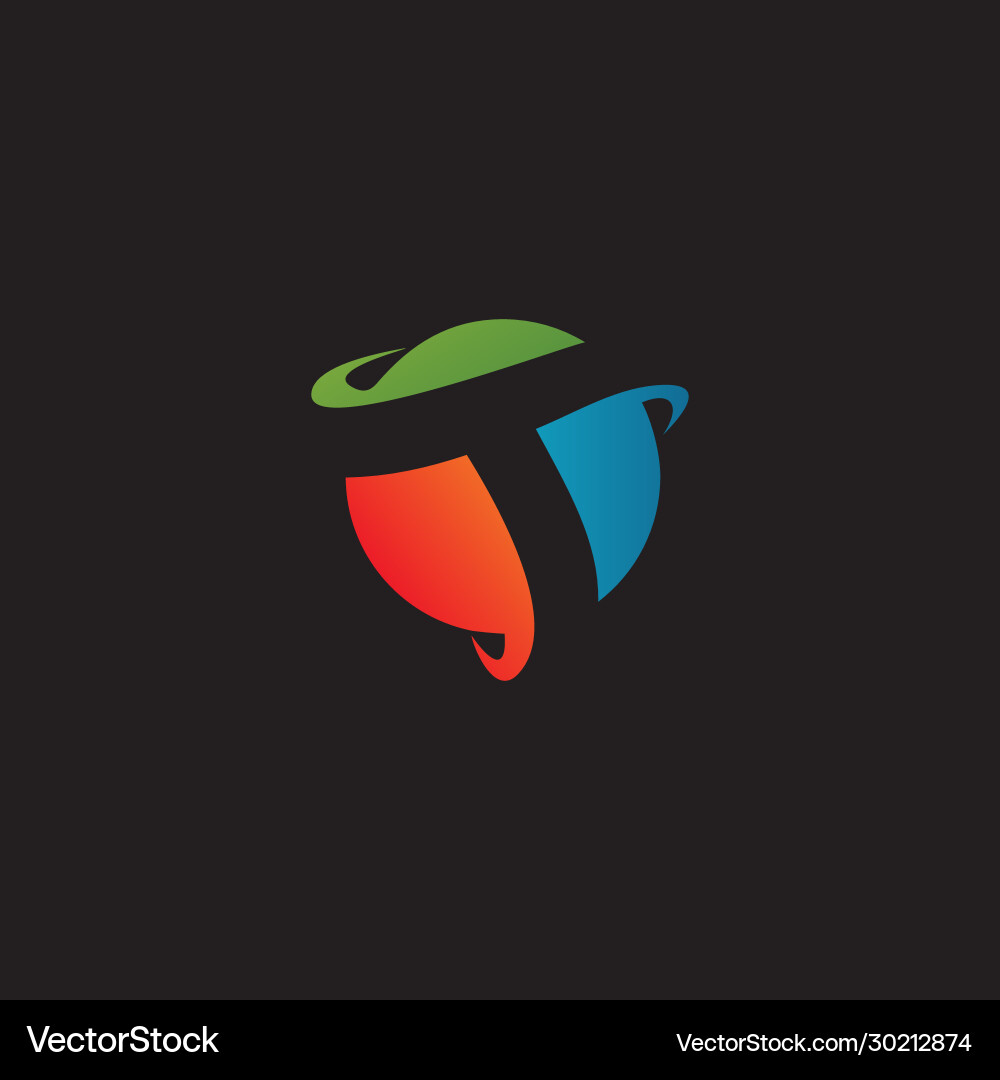 T letter initial logo design with gradient color T letter initial logo design with gradient color Vector Image