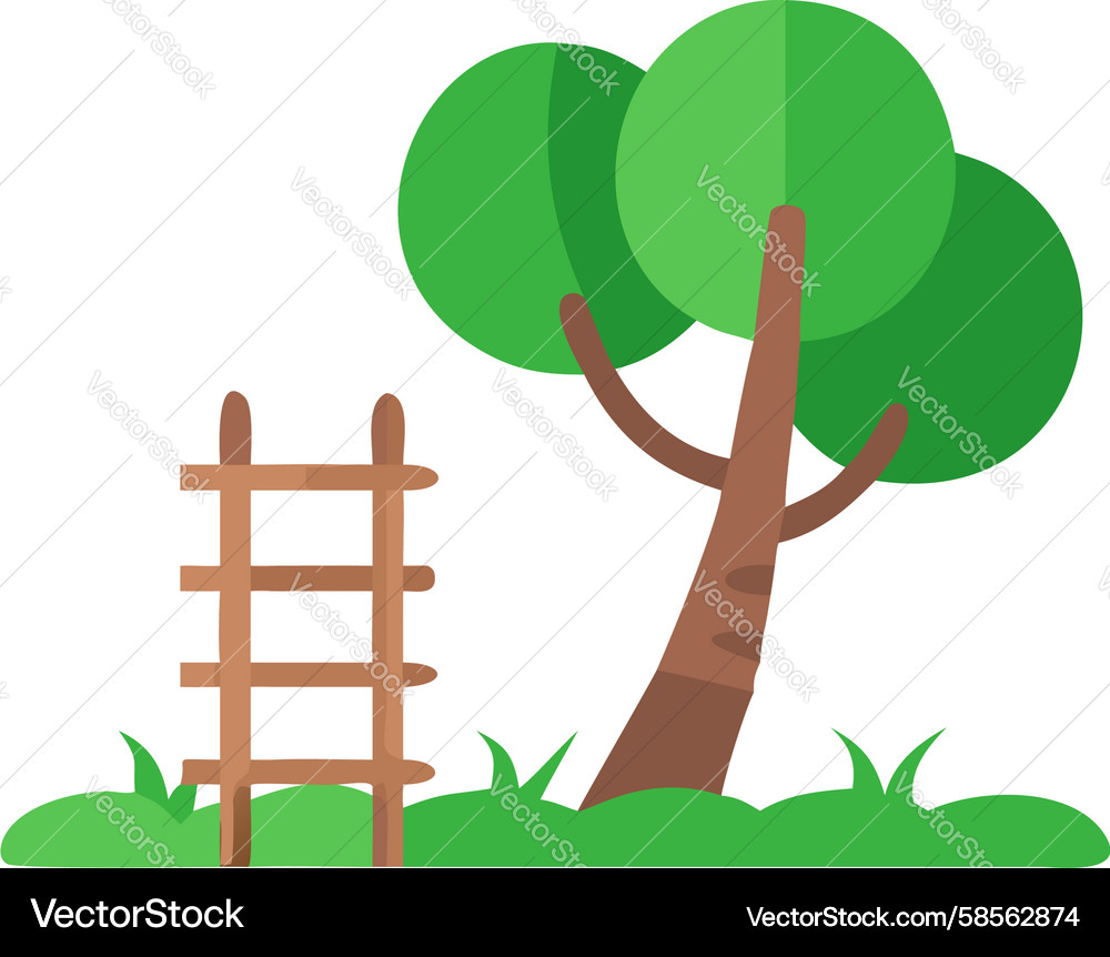 Tree with Ladder Progress Icon Vector Image