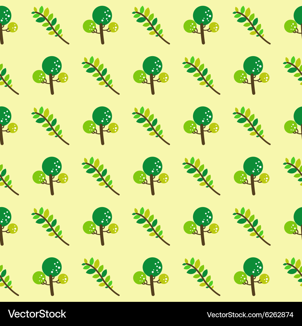 Trees and branches seamless pattern vector image
