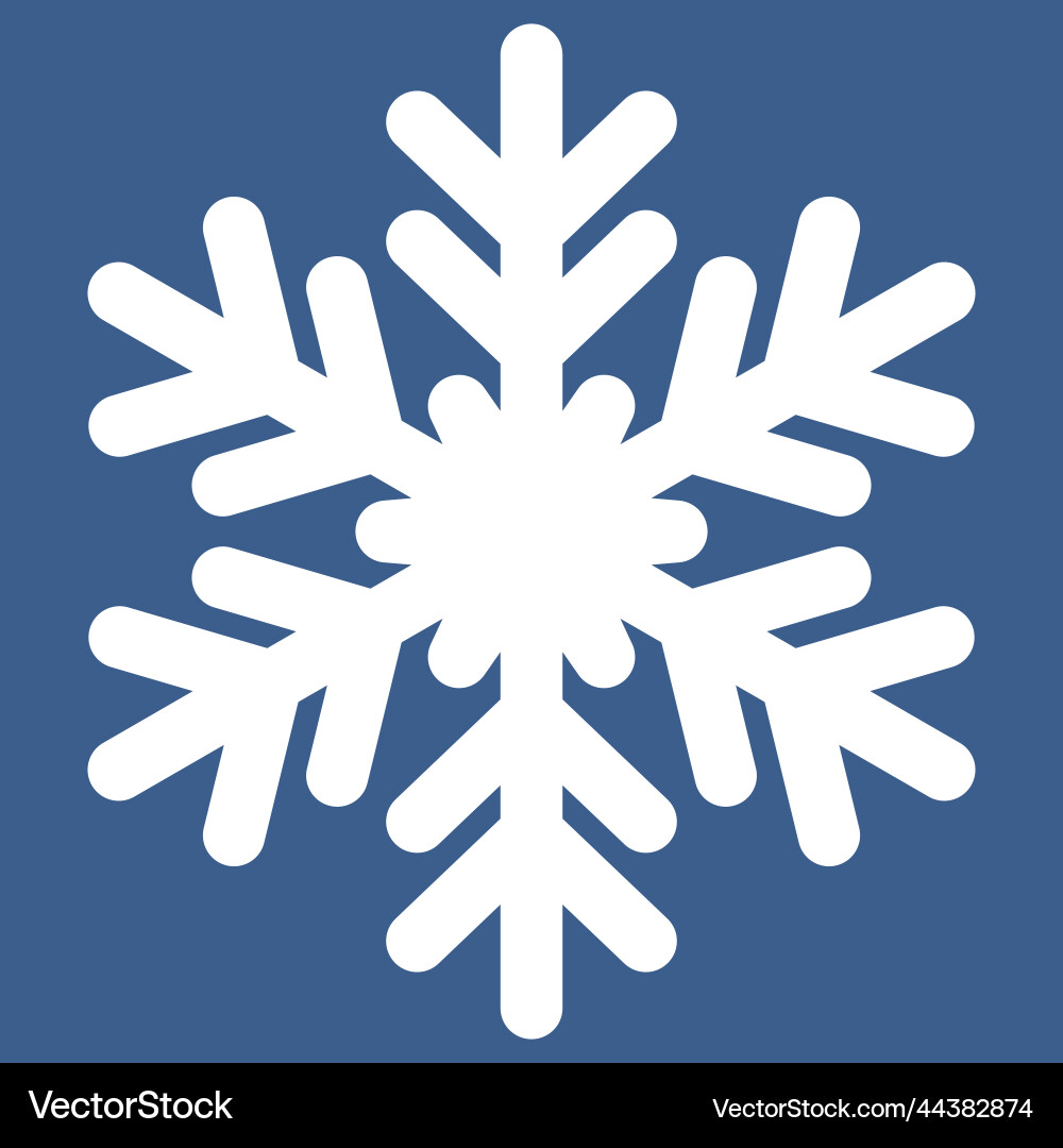 Winter symbol snowflake with 6 rays icon Vector Image