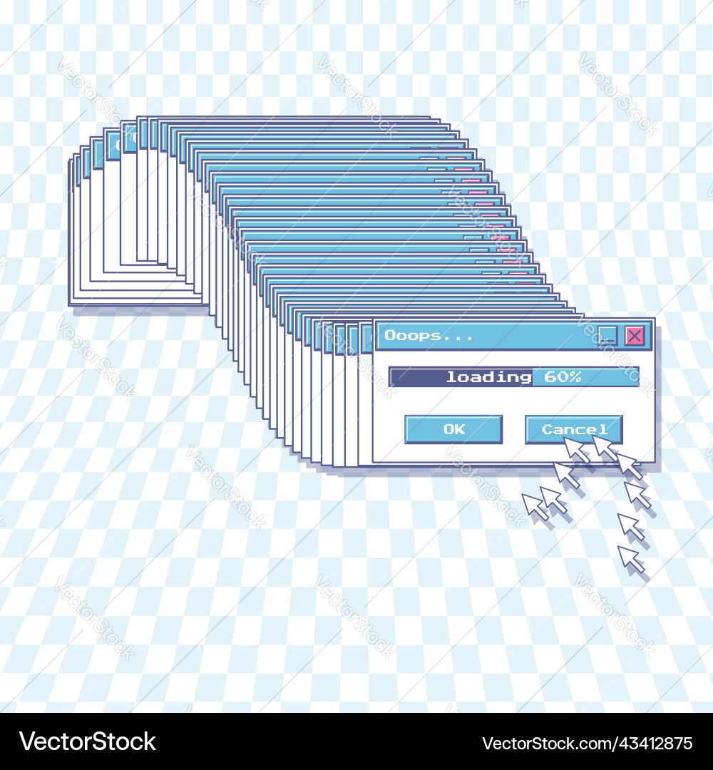 A frozen download window and computer A frozen download window and computer Vector Image