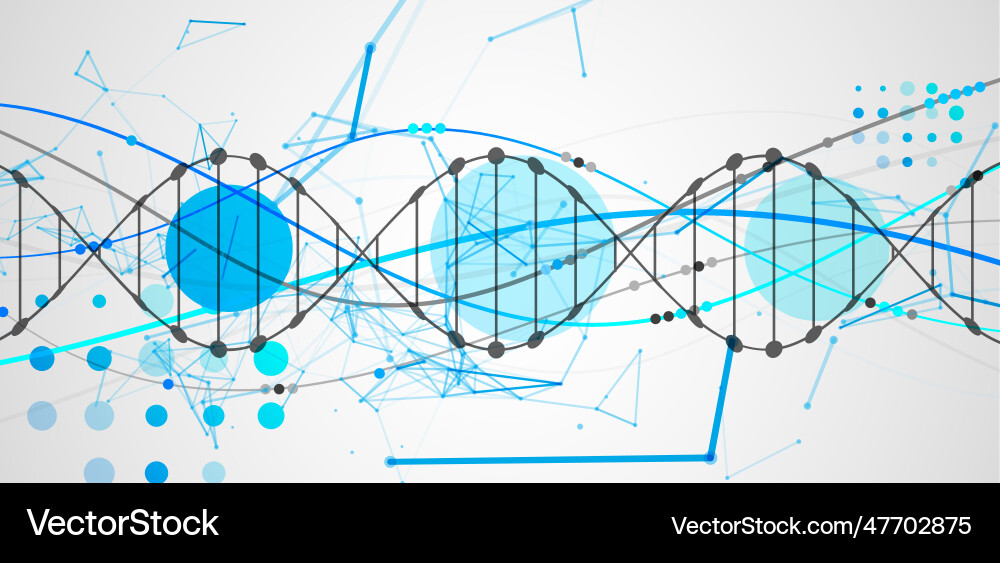 Abstract dna background with plexus effect vector image