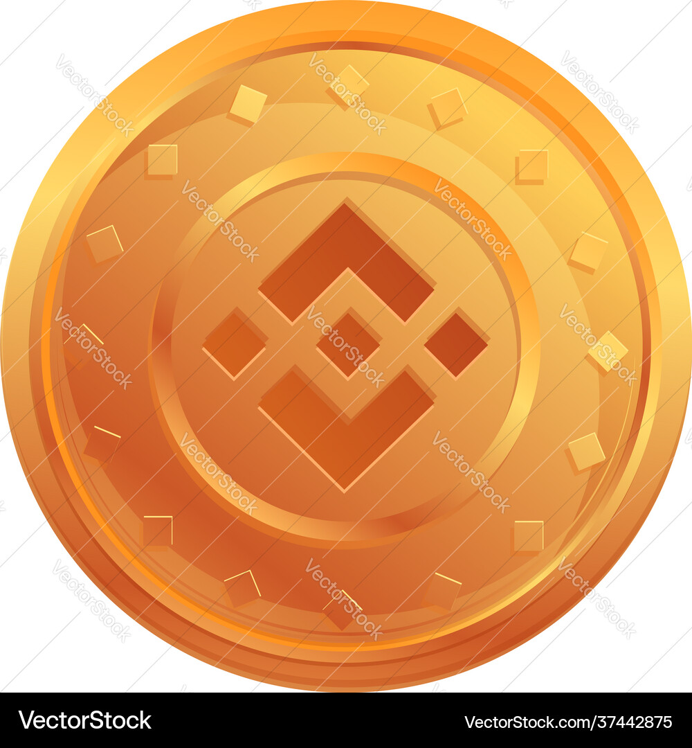 Binance coin cryptocurrency icon cartoon style Binance coin cryptocurrency icon cartoon style vector image