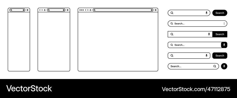 Blank web browser internet page window Blank web browser internet page window vector image