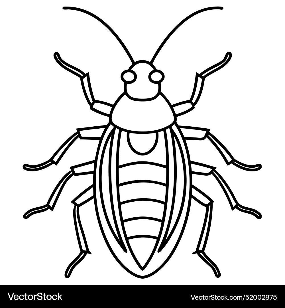 Cockroach bug sits icon vector image