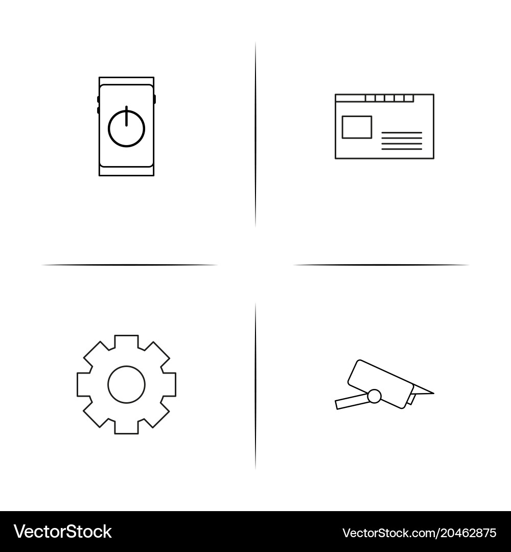 Devices simple linear icon set outline icons Vector Image