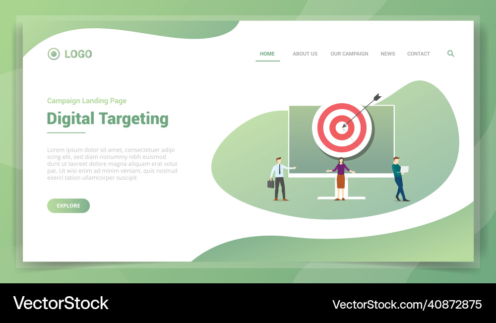 Digital targeting business concept for website Vector Image