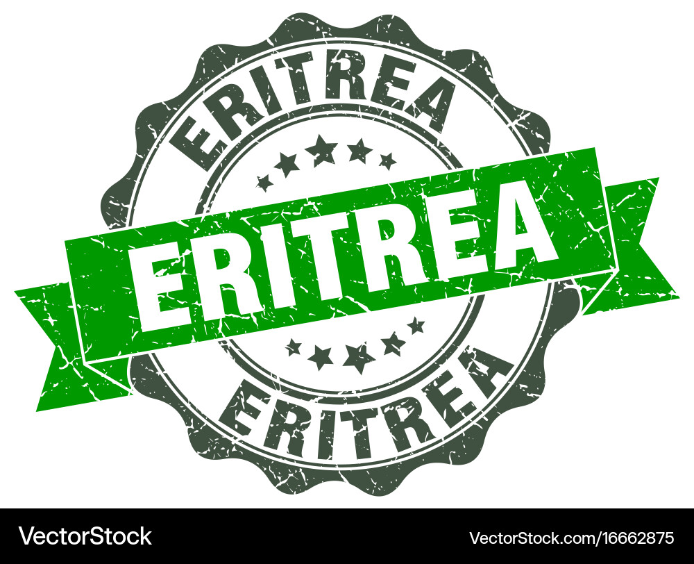 Eritrea round ribbon seal Vector Image