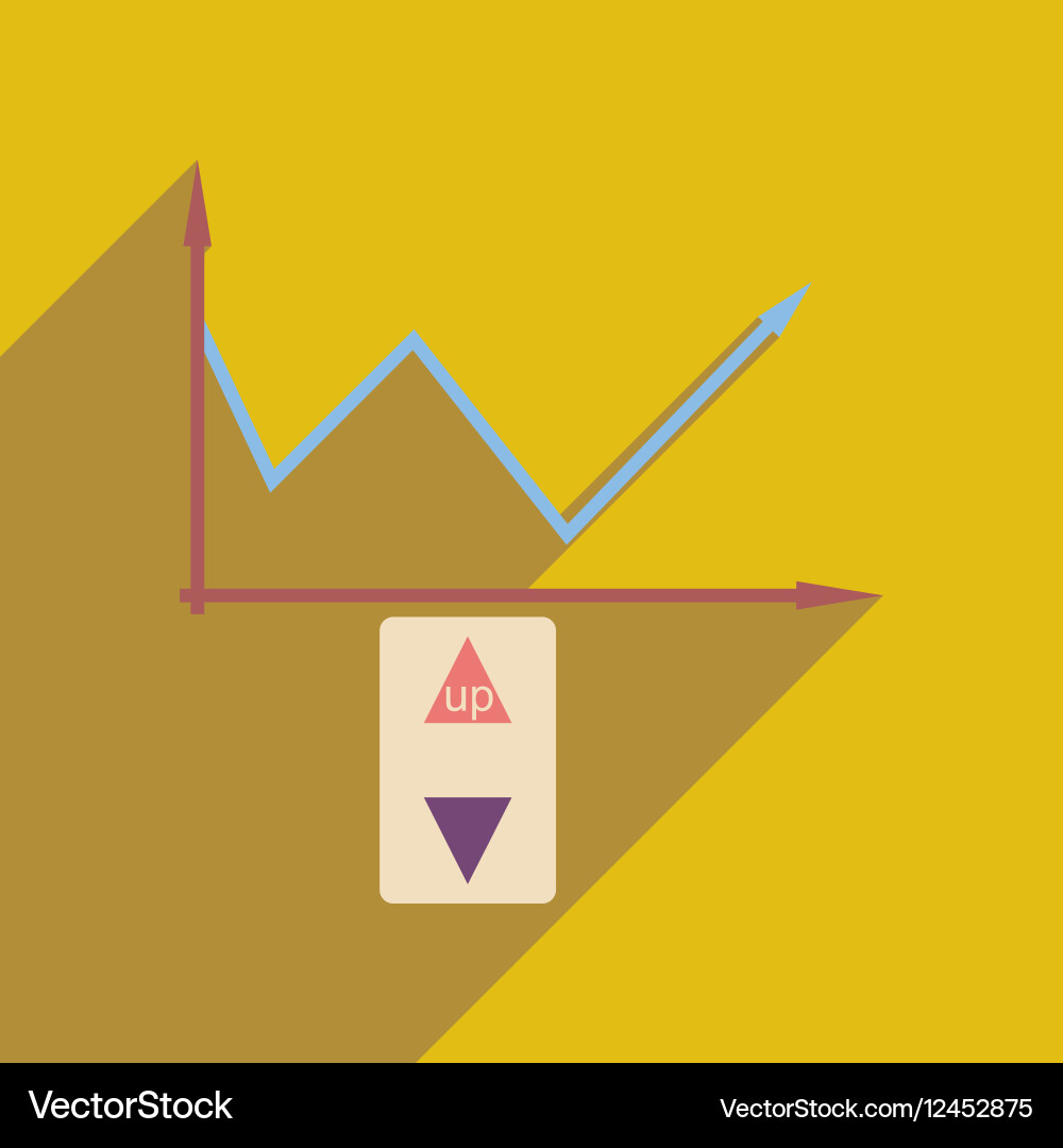 Flat web icon with long shadow economic graph Vector Image