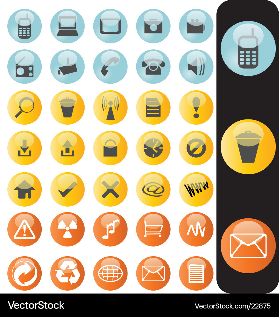 Glossy Web Buttons Collection vector image