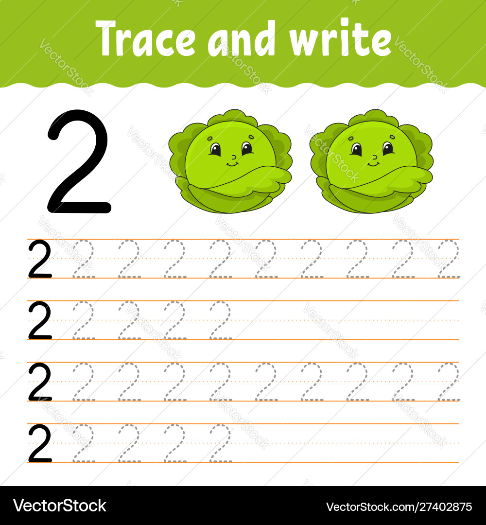 Handwriting Practice - Trace & Write vector image