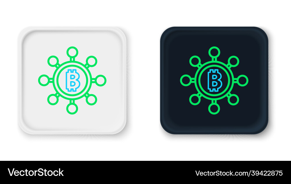 Line blockchain technology bitcoin icon isolated Line blockchain technology bitcoin icon isolated Vector Image