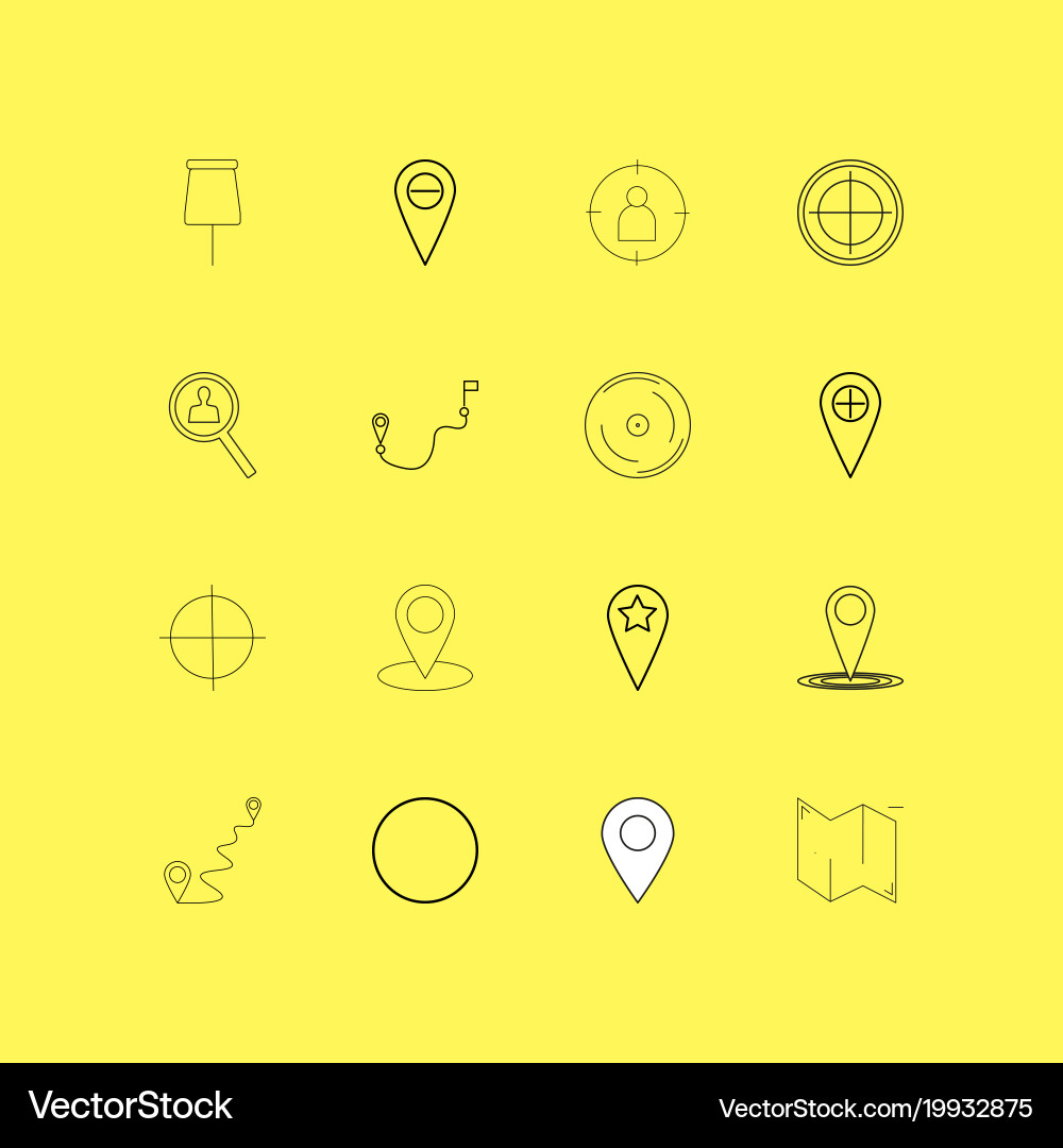 Map and navigation linear icon set simple outline Vector Image