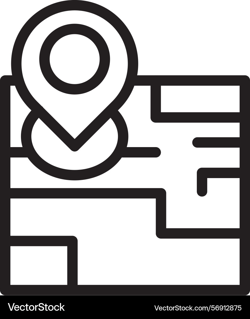 Map linear style icon design Vector Image