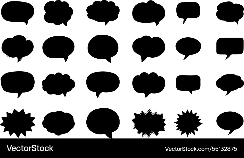 Message bubble icon collection vector image