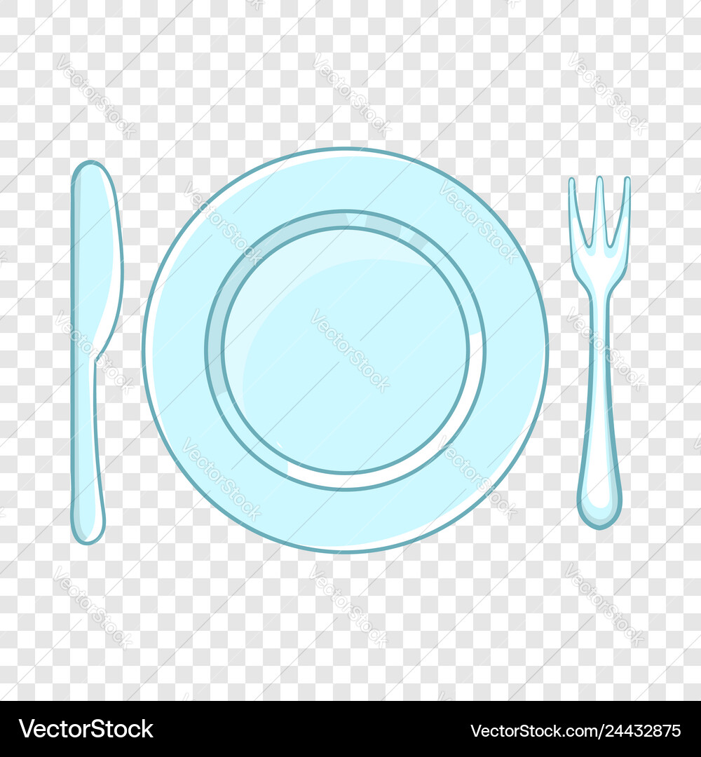 Place setting with empty dish fork and knife icon Place setting with empty dish fork and knife icon vector image