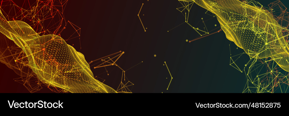Polygonal science background with connecting dots vector image
