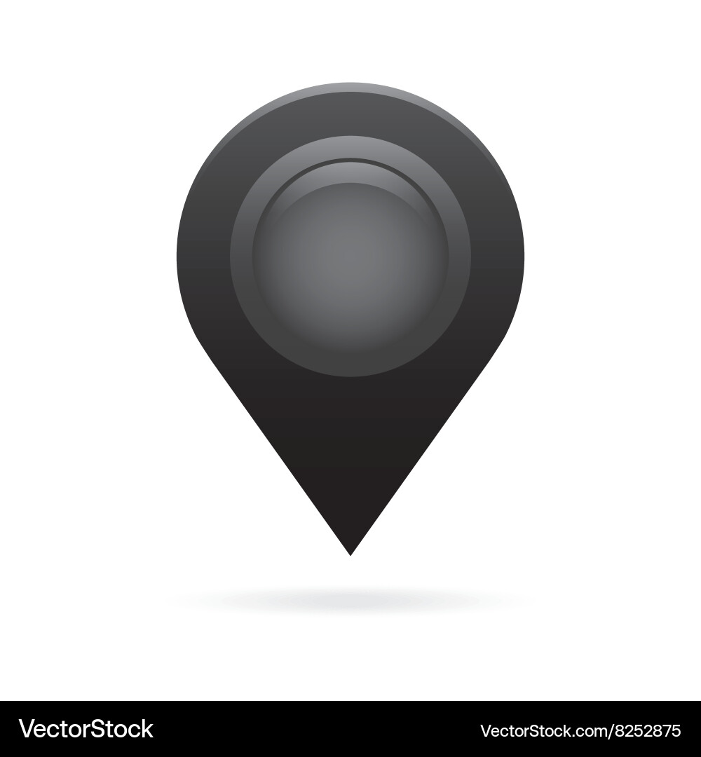 Schwarzer Kartenzeiger Icon Marker gps Standort Flagge Vektorbild