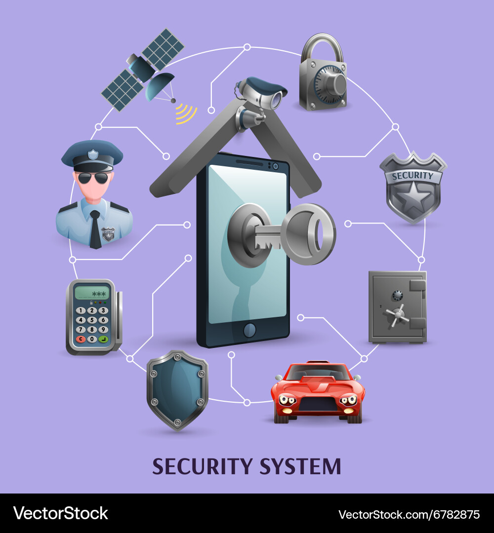Security system concept set Vector Image