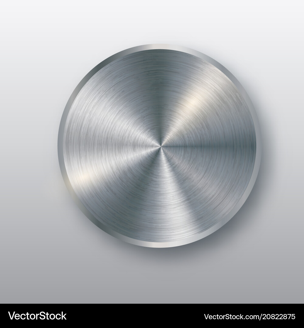 Silver Metal Button with Shadow vector image