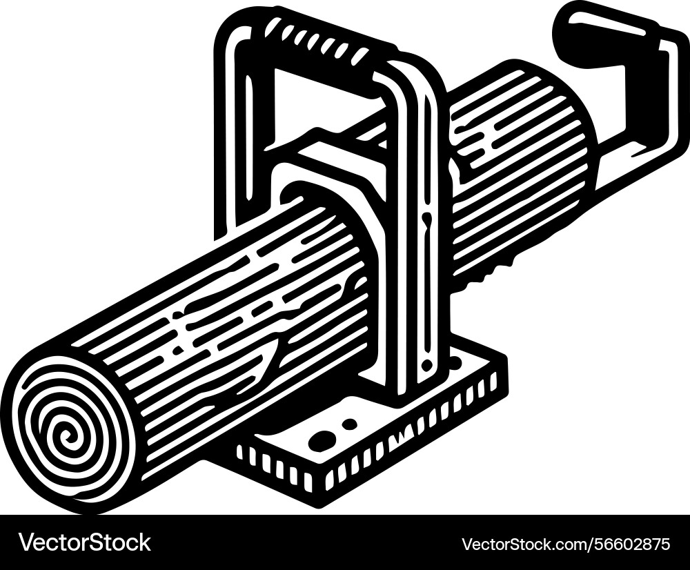Simple icon of a log splitters logo design Vector Image