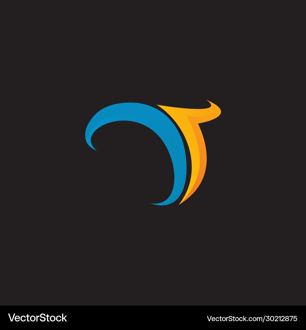 T letter initial logo design with gradient color T letter initial logo design with gradient color Vector Image