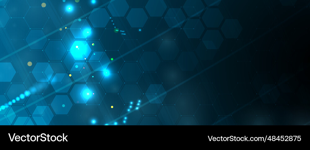 Technology banner design with hexagons abstract Technology banner design with hexagons abstract vector image