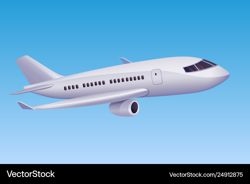 Weiße Cartoon Flugzeug fliegen am Himmel Weiße Cartoon Flugzeug fliegen am Himmel vektorbild