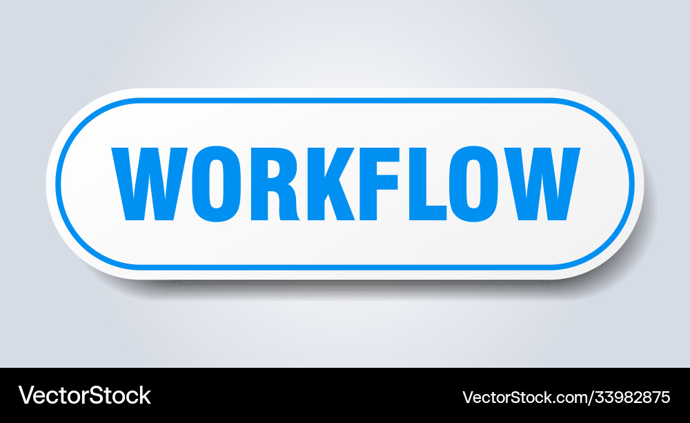 Workflow sign rounded isolated button white Vector Image