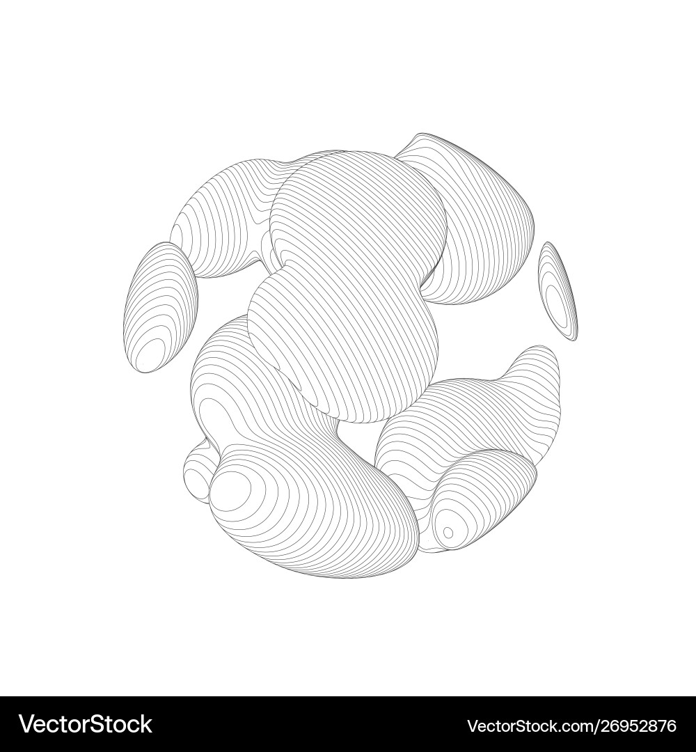 3D Wireframe Mesh Network vector image