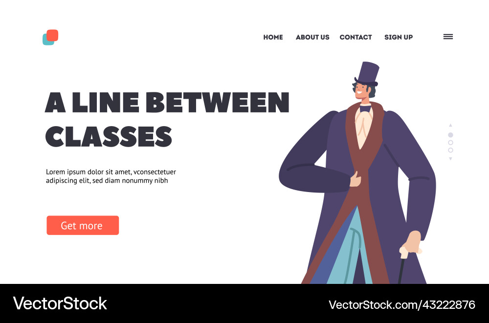 A line between classes landing page template Vector Image