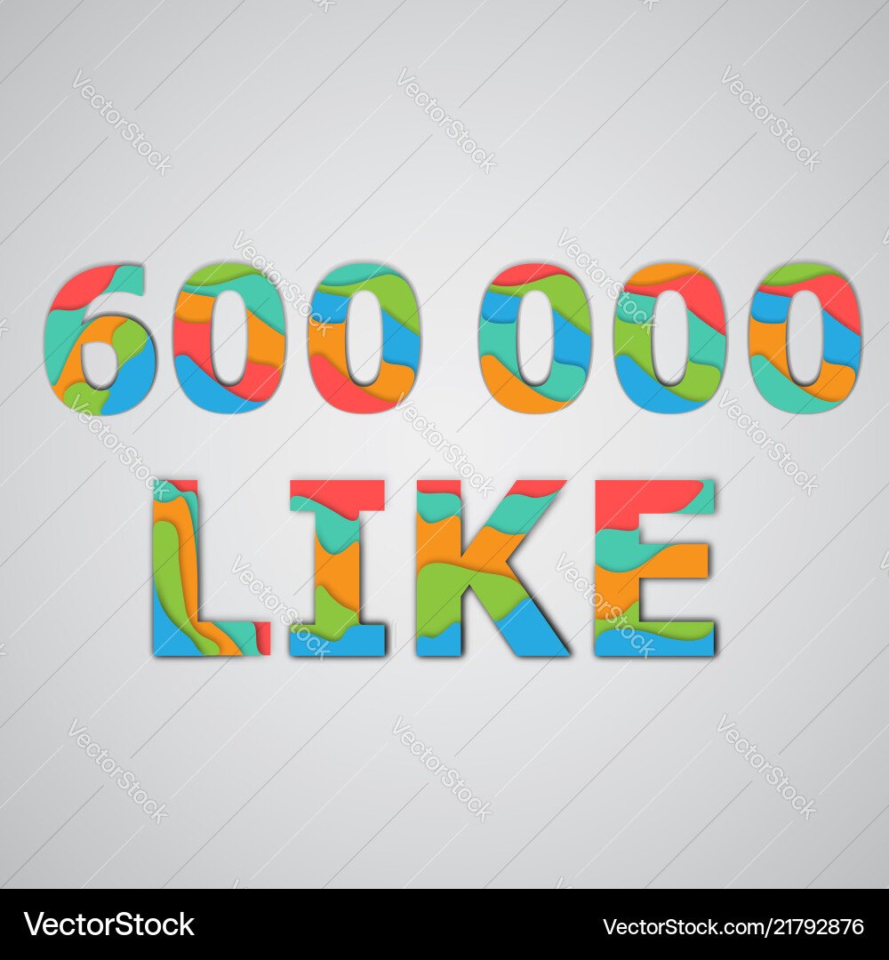 A number of likes made by colorful layered A number of likes made by colorful layered vector image
