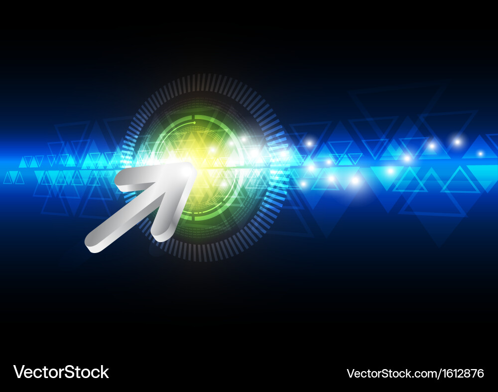 Arrow cursor point hi tech button vector image