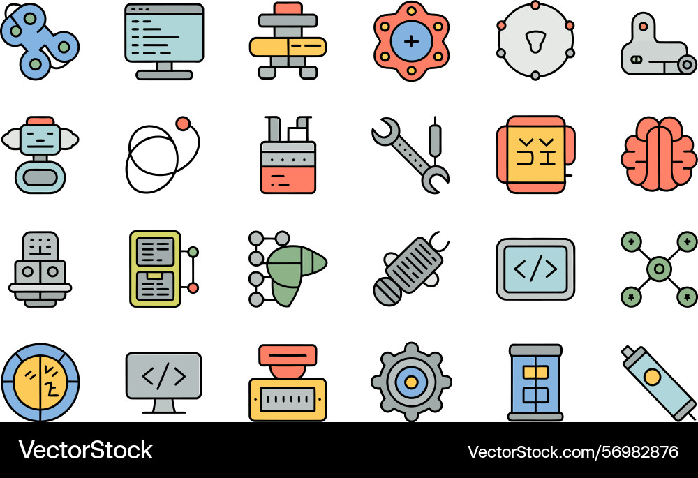 Artificial intelligence and robotics colored icon vector image