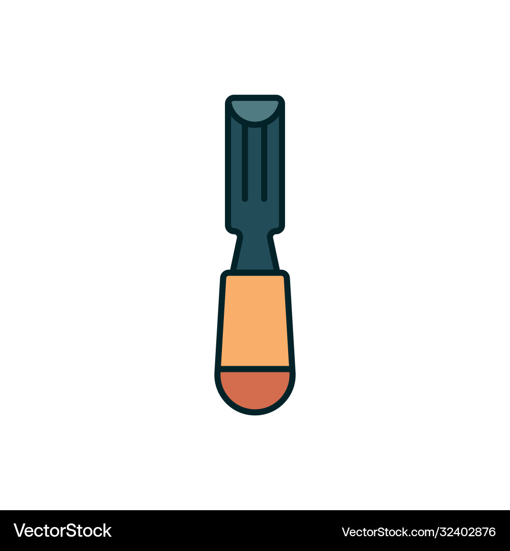 Carpenter chisel icon symbol isolated on white Carpenter chisel icon symbol isolated on white vector image