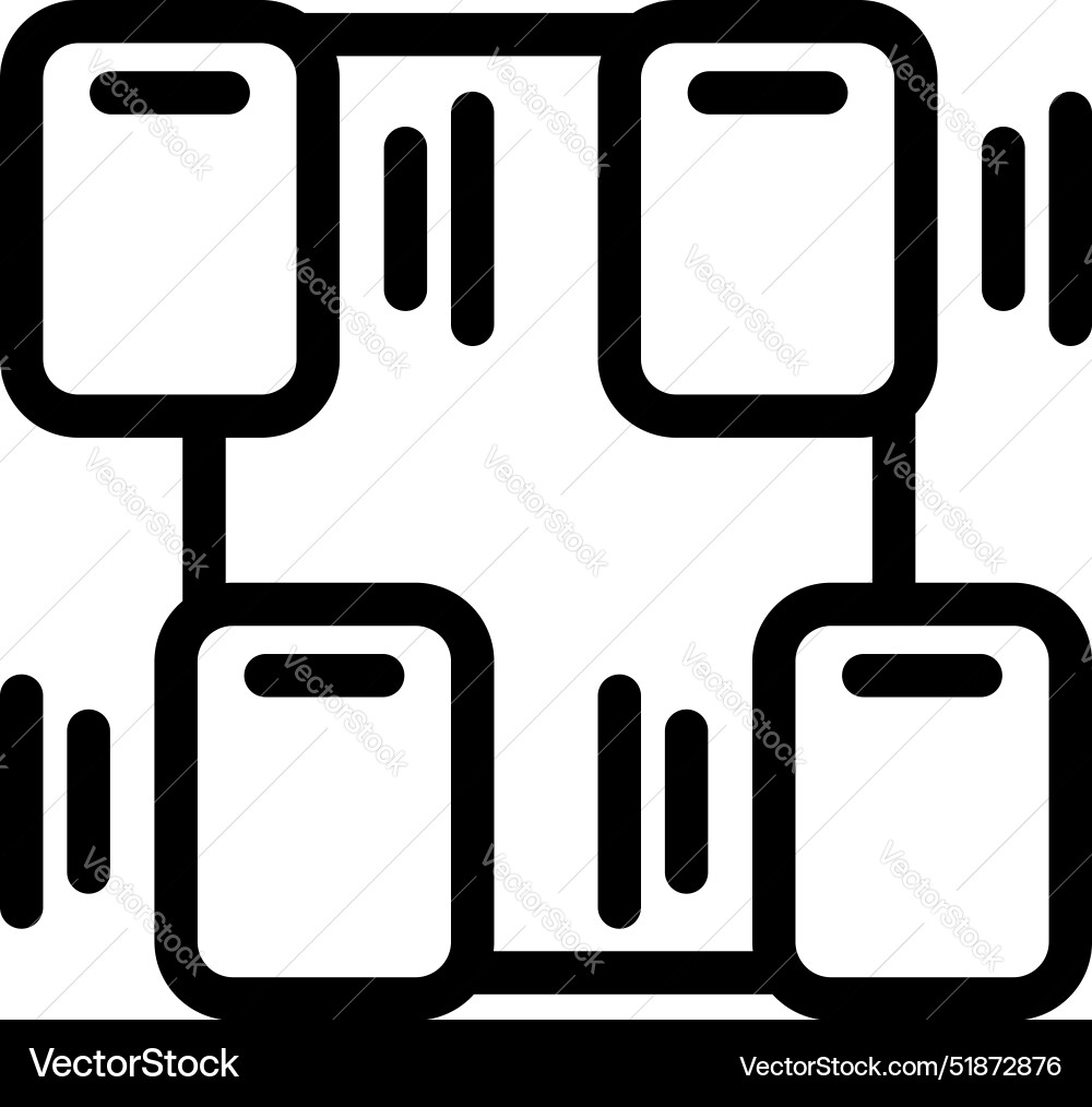 Decentralized network icon showing data sharing Decentralized network icon showing data sharing vector image