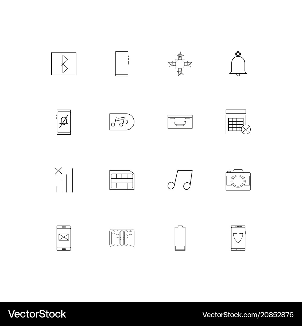 Devices linear thin icons set outlined simple Devices linear thin icons set outlined simple Vector Image