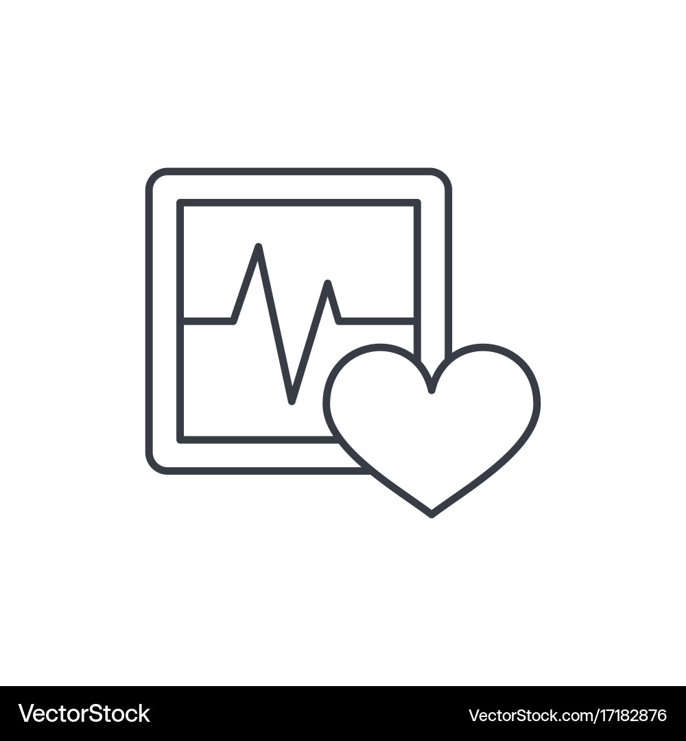 ECG Cardiogram Line Icon Royalty Free Vector Image