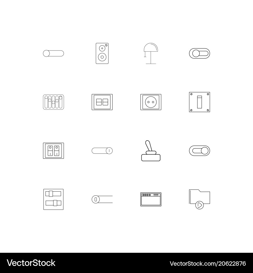 Electrical simple linear icons set outlined Vector Image