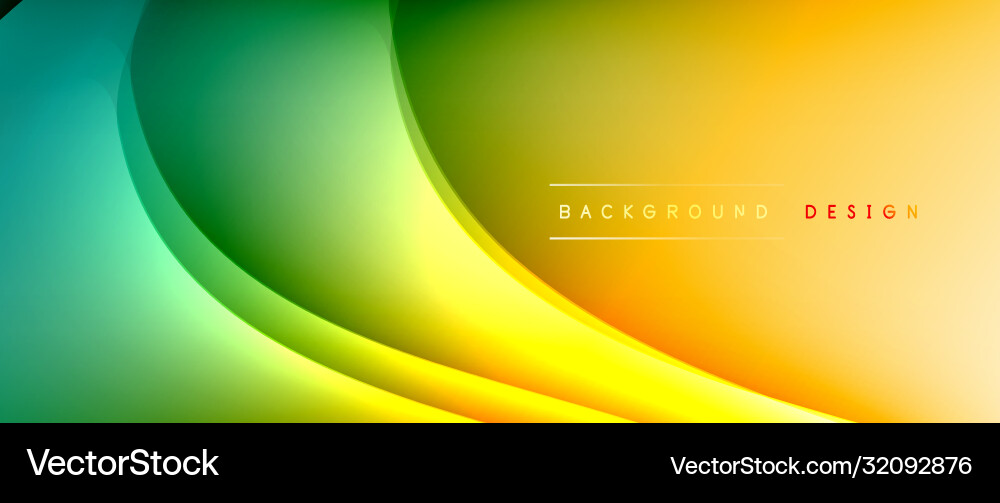 Fluid gradient waves with shadow lines and glowing Vector Image