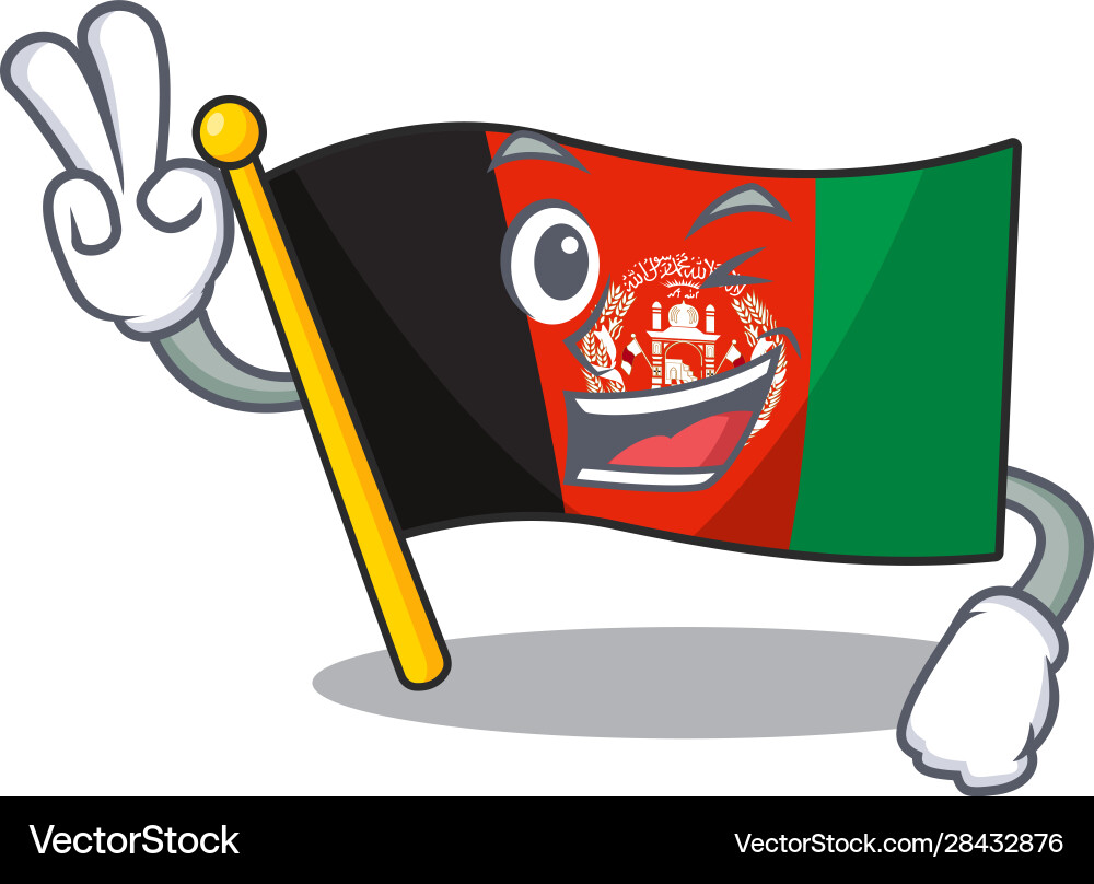 Funny Scroll Finger Flag Character Vector Image