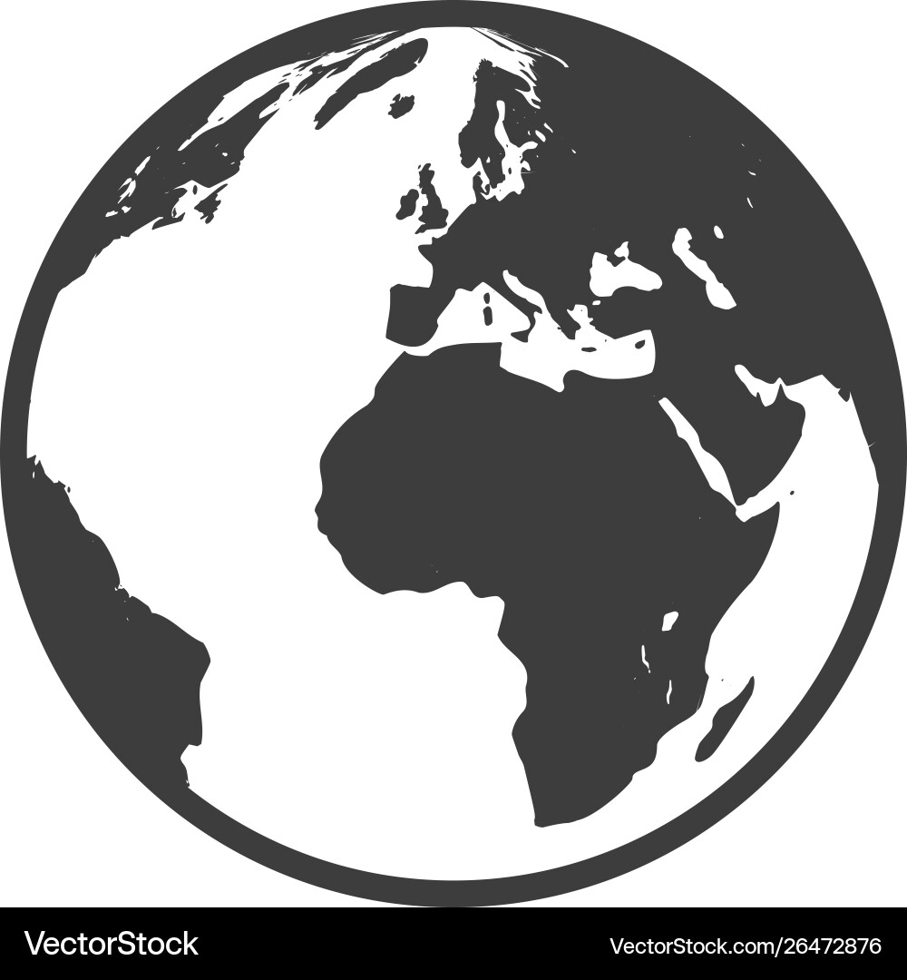 Globe black icon geography and planet earth Globe black icon geography and planet earth vector image